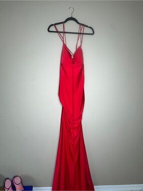 Elegant Red Strappy Prom Gown